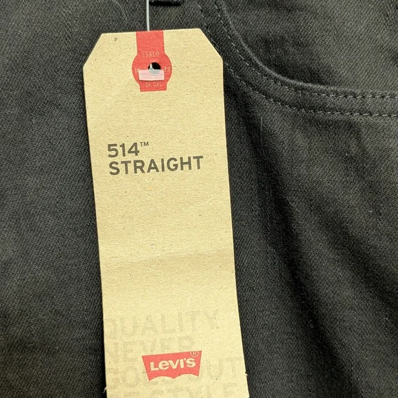 Levi's 514 Straight Leg Men's 42x32 Black Jeans Stretch Cowboy Denim Classic NWT - Picture 5 of 12